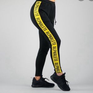 Alphalete black & yellow joggers